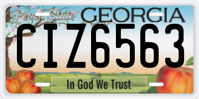 GA license plate CIZ6563