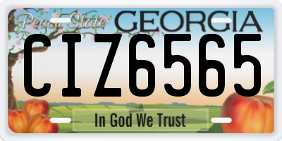 GA license plate CIZ6565