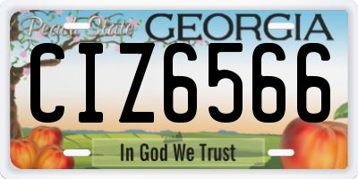 GA license plate CIZ6566