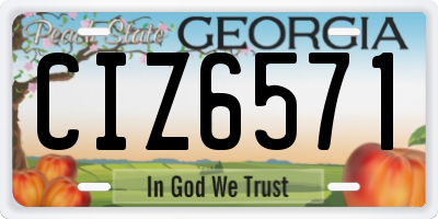 GA license plate CIZ6571