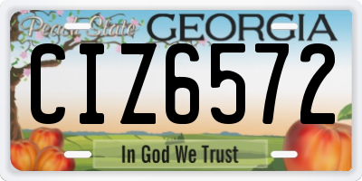 GA license plate CIZ6572