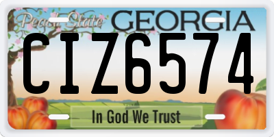 GA license plate CIZ6574