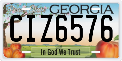 GA license plate CIZ6576