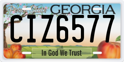 GA license plate CIZ6577