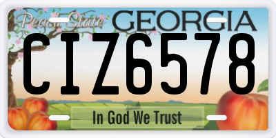GA license plate CIZ6578
