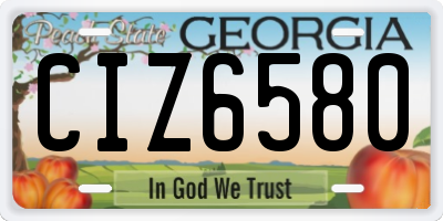 GA license plate CIZ6580