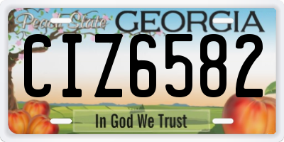 GA license plate CIZ6582