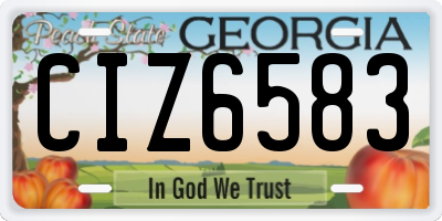 GA license plate CIZ6583