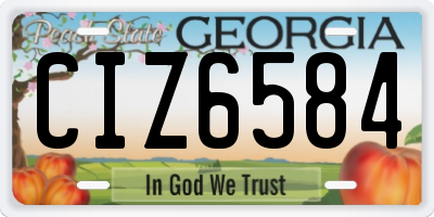GA license plate CIZ6584