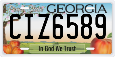 GA license plate CIZ6589