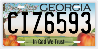 GA license plate CIZ6593