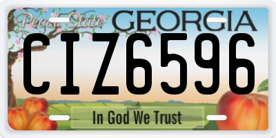 GA license plate CIZ6596