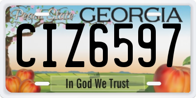 GA license plate CIZ6597