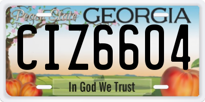 GA license plate CIZ6604