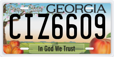 GA license plate CIZ6609