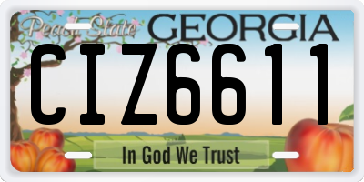 GA license plate CIZ6611