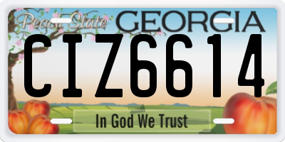 GA license plate CIZ6614
