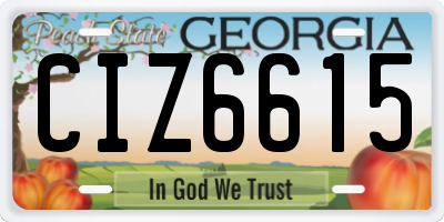 GA license plate CIZ6615