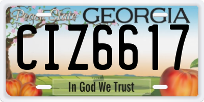 GA license plate CIZ6617