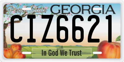 GA license plate CIZ6621