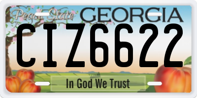 GA license plate CIZ6622