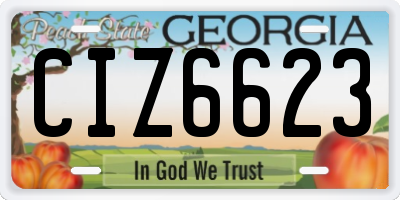 GA license plate CIZ6623