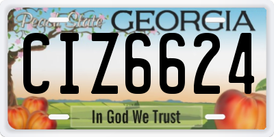 GA license plate CIZ6624