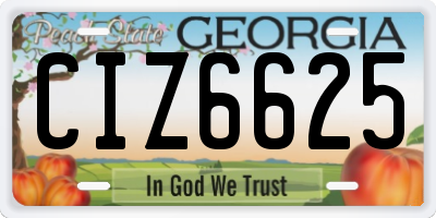 GA license plate CIZ6625