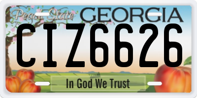 GA license plate CIZ6626