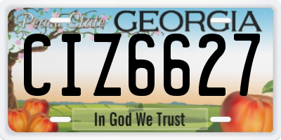 GA license plate CIZ6627