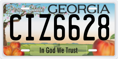 GA license plate CIZ6628