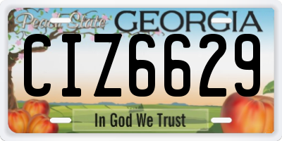 GA license plate CIZ6629