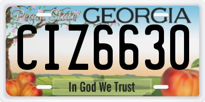 GA license plate CIZ6630
