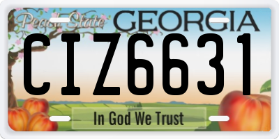 GA license plate CIZ6631