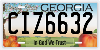GA license plate CIZ6632