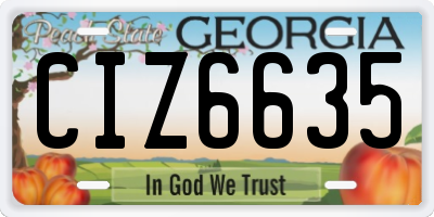 GA license plate CIZ6635