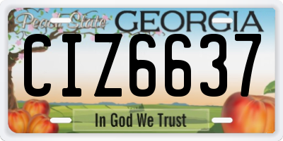GA license plate CIZ6637