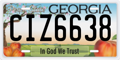 GA license plate CIZ6638