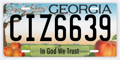 GA license plate CIZ6639