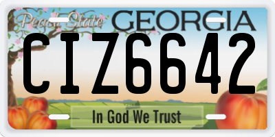 GA license plate CIZ6642