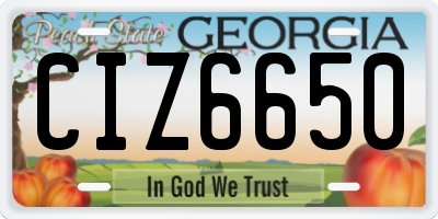 GA license plate CIZ6650