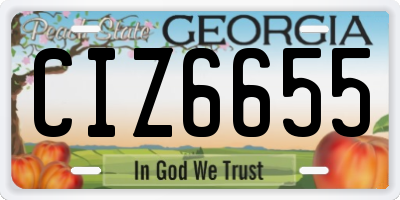 GA license plate CIZ6655
