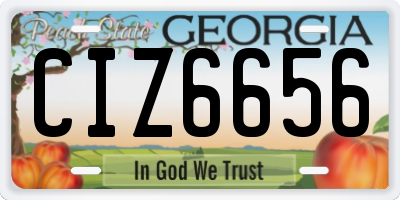 GA license plate CIZ6656