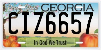 GA license plate CIZ6657