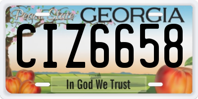 GA license plate CIZ6658