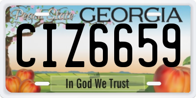 GA license plate CIZ6659