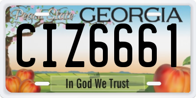 GA license plate CIZ6661