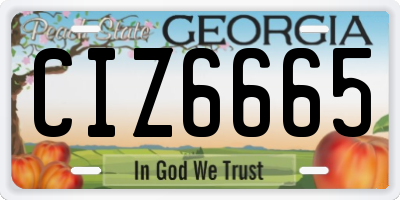 GA license plate CIZ6665