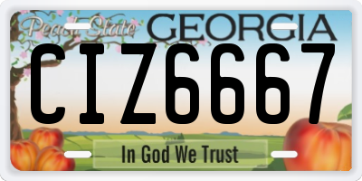 GA license plate CIZ6667
