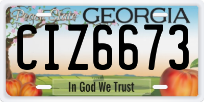GA license plate CIZ6673